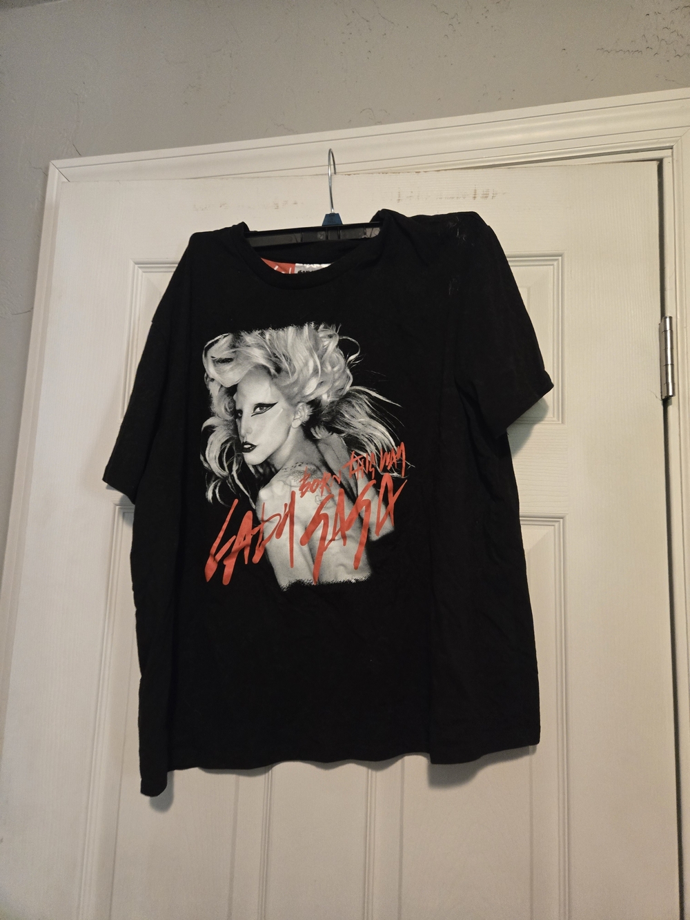 Women's Black Lady Gaga XXL Born This Way T-Shirt